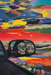 Moritz Schleime, Rearview Mirror, 2022, olieverf en lak op doek, 90 × 60 cm