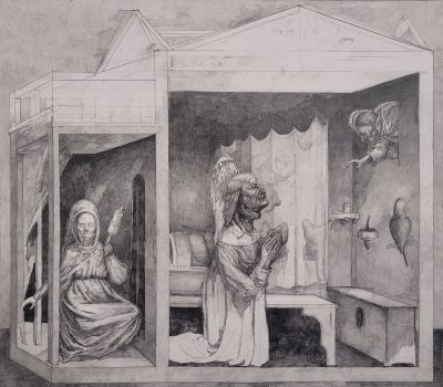 Nathan Henderson, Sorry Giotto, 2023, pencil, graphite on paper, 42 x 47 cm