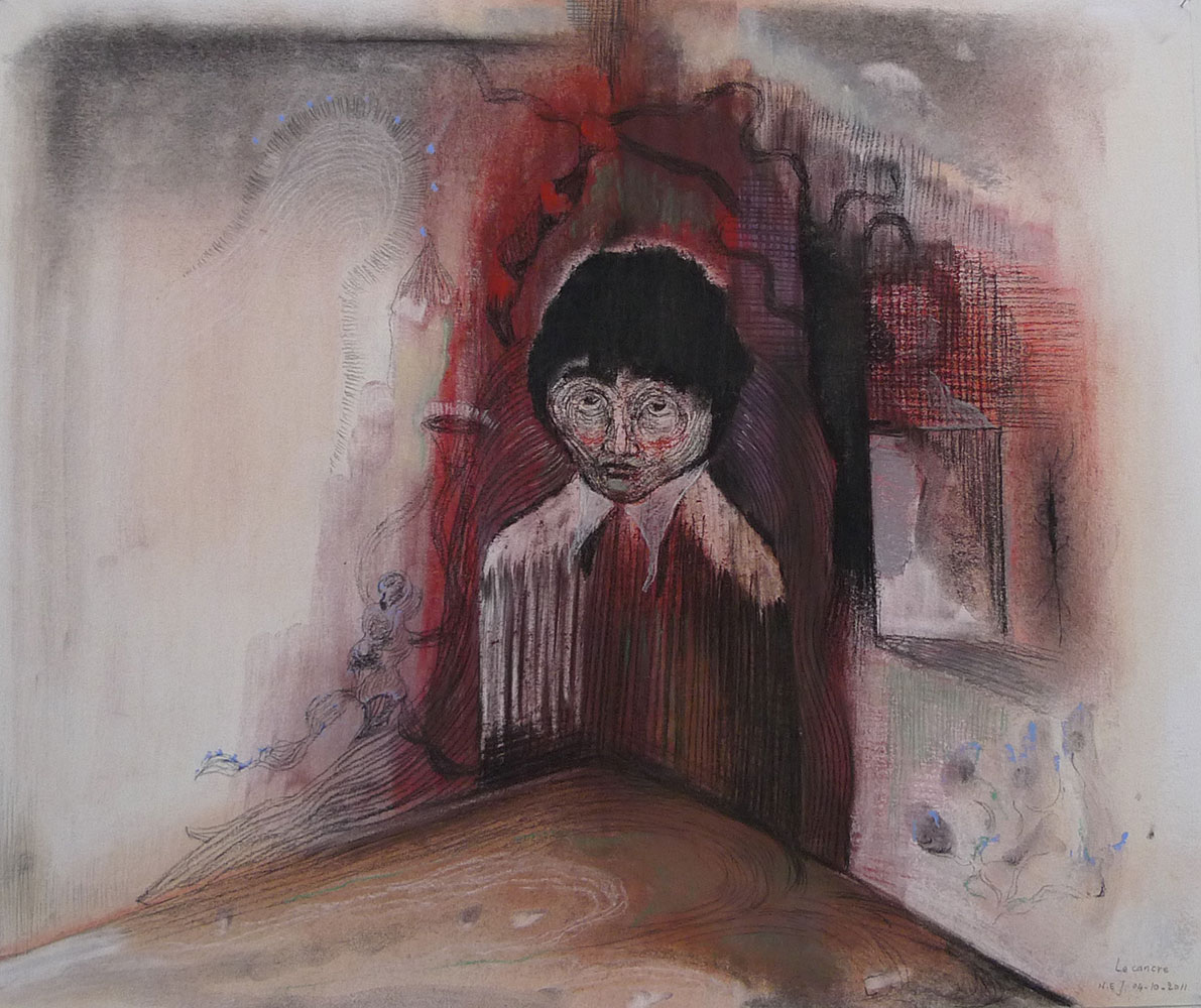 Nour-Eddine Jarram. Le Cancre, 2011, pastel on paper, 50 x 60 cm