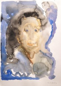Nour-Eddine Jarram, no title, 2022, watercolour on paper, 40 x 30 cm
