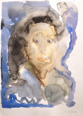 Nour-Eddine Jarram, no title, 2022, watercolour on paper, 40 x 30 cm