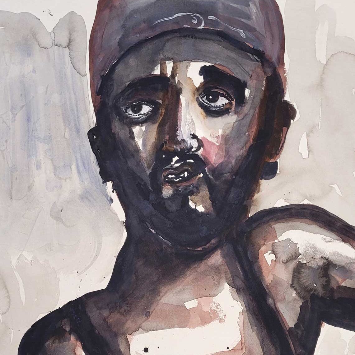 Nour-Eddine Jarram, no title (Ceuta) detail, 2026, watercolour on paper, 119,5 x 150 cm