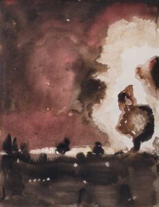 Nour-Eddine Jarram, no title, 2026, watercolour on paper, 65 x 50 cm
