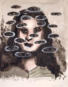 Nour-Eddine Jarram, no title, 2025, watercolour on paper, 65 x 50 cm