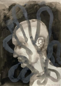 Nour-Eddine Jarram, no title, 03-05-2025, watercolour on paper, 29,7 x 21 cm