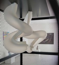 Paul Geelen, Umbilical Whiplash, 2021, inflatable sculpture in steel cage, 258 x 133 x 224 cm