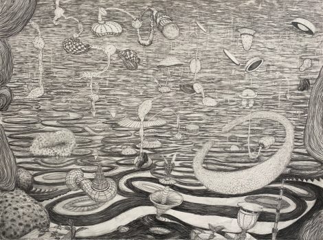 Robbie Cornelissen, Architectural Visions II, 2024, graphite, pencil on paper, 56 x 76 cm