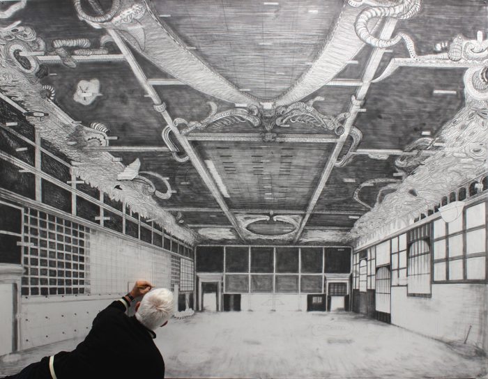 Robbie Cornelissen, Naked, The Great Chamber Hall, 2017, pencil on paper, 240 x 304 cm