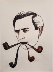 Ronald Versloot, Foursome, 2024, pastel on paper, 70 x 50 cm