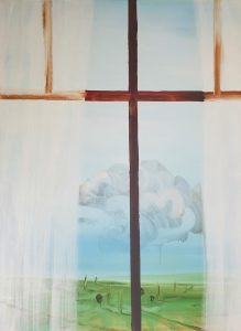 Ronald Versloot, It Always Rains Somewhere, 2025, acrylic paint on linen, 130 × 95 cm
