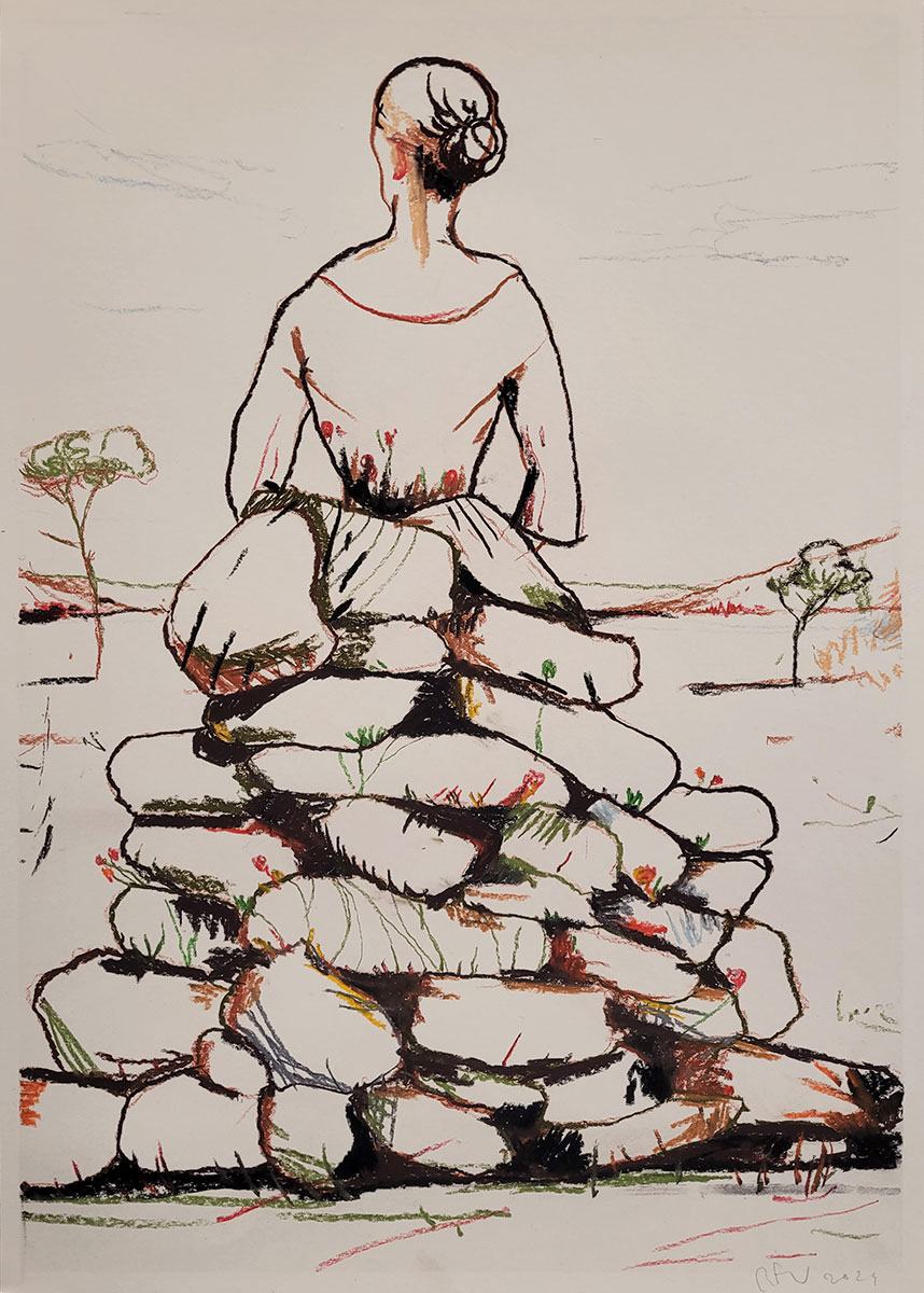 Ronald Versloot Rocks, 2024 pastel on paper, 70 x 50 cm