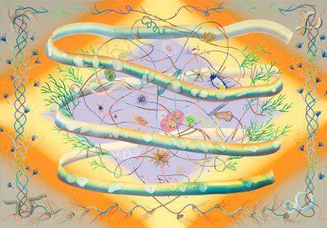 Simone Albers, Terra Incognita 4, 2022, acrylic, oilpaint and sand on linen, 140 x 200 cm