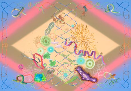 Simone Albers, Terra Incognita 5, 2022, acrylic, oilpaint and sand on linen, 140 x 200 cm