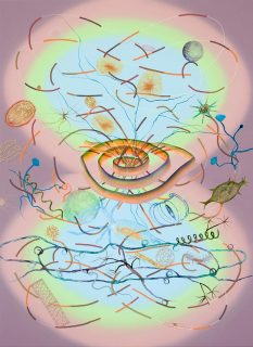 Simone Albers, Terra Incognita 6, 2023, acrylic, oilpaint and sand on linen, 140 x 100 cm