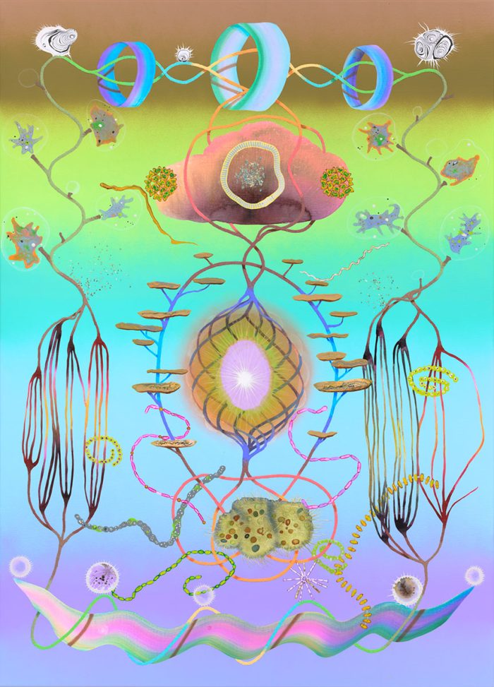 Simone Albers Terra Incognita 1, 2022, acrylic, oilpaint and sand on linen 140 x 100 cm