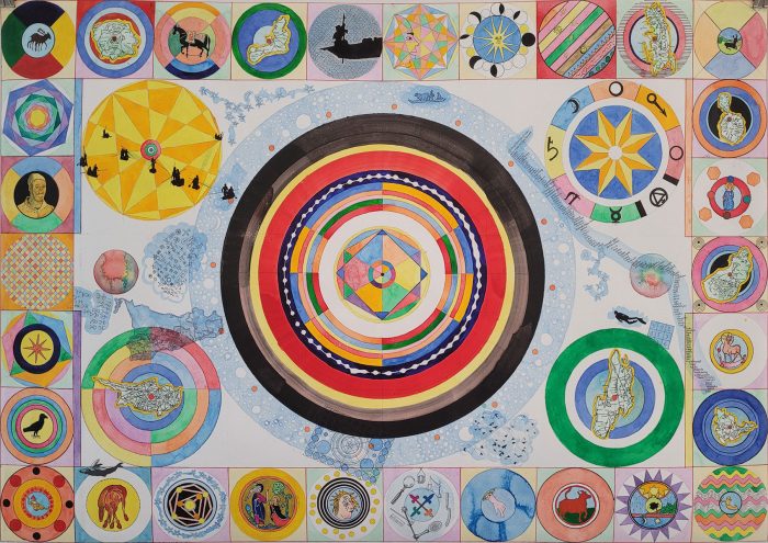 Stan Klamer, Octagon, 2023, pencil, ink, watercolour on paper, 70 x 100 cm