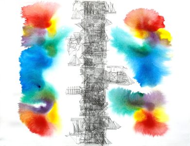 Stan Klamer, no title, 2023, pencil, watercolour, ink on paper, 70 x 92 cm