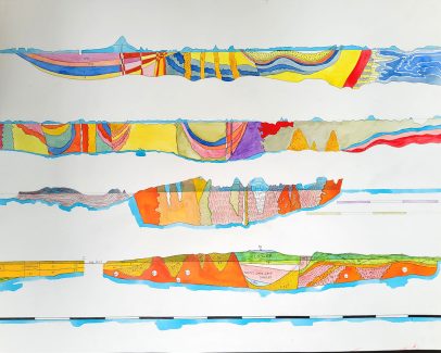 Stan Klamer, no title (strato 1), 2025, pencil, watercolour on paper, 70 x 100 cm