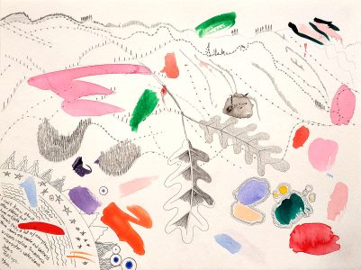 Stan Klamer, I don't know about other Places, 2023, pencil, watercolour on paper, 24 x 32 cm