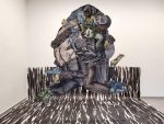 Susanna Inglada, De un Hilo, 2020, charcoal, acrylic, pastel, on coloured, collaged paper, 190 x 186 cm