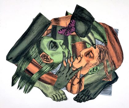 Susanna Inglada, Lamparilla, 2024, charcoal on coloured paper, 73 x 88 cm