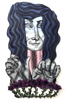 Susanna Inglada, Primavera, 2024, charcoal on coloured paper, 67 x 39,5 cm
