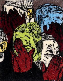 Susanna Inglada, Red Hands, 2022, tufted wool, 56 x 42 cm