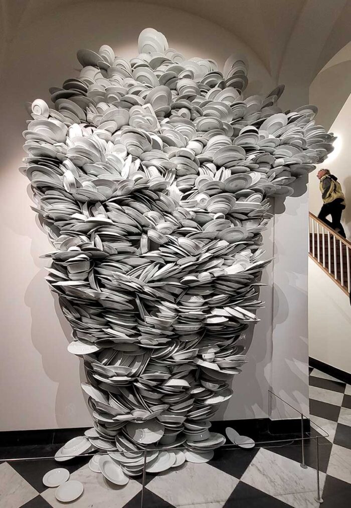 Zeger Reyers, Hard Water, 2004-2026, porcelain plates, exhibition As Necessary as Bread, Stedelijk Museum Schiedam