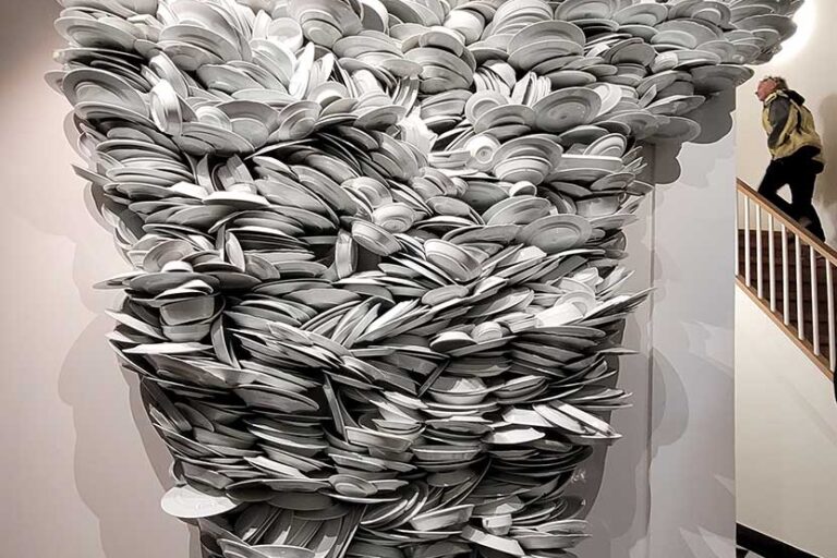 Zeger Reyers, Hard Water, 2004-2026, porcelain plates, exhibition As Necessary as Bread, Stedelijk Museum Schiedam