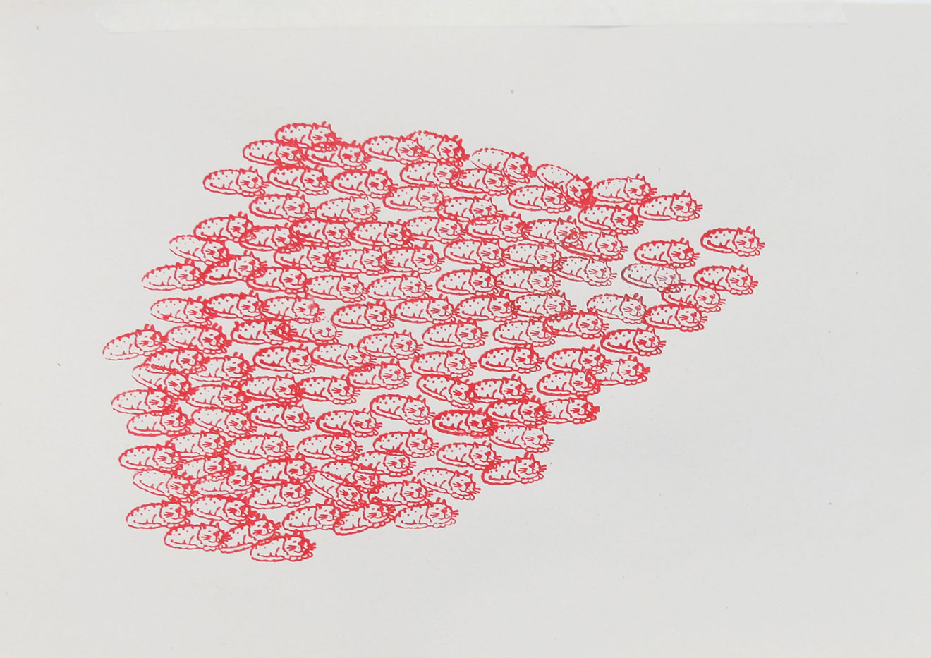 Elsbeth Ciesluk. Catswarm, 2015, ink on paper, 54,5 x 94 cm