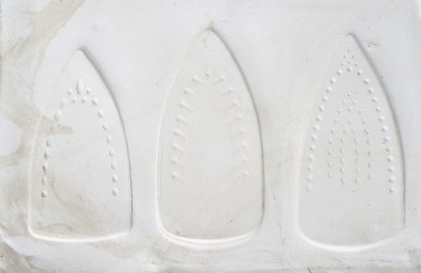 Elsbeth Ciesluk. Ironwork, 2015, cast plaster, 29 x 40 x 2 cm