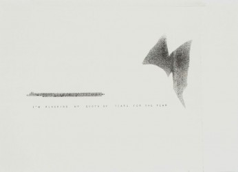 Elsbeth Ciesluk. Tears for the Year, 2015, typewriting and ink on paper, 31 x 44 cm