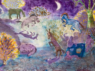 Derk Thijs, no title, 2025, pencil, watercolour on paper, 30 x 42 cm