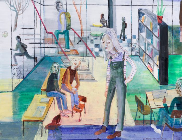 Jantien Jongsma, De meisjes van Spring High, 2026, mixed media on paper, 50 x 65cm