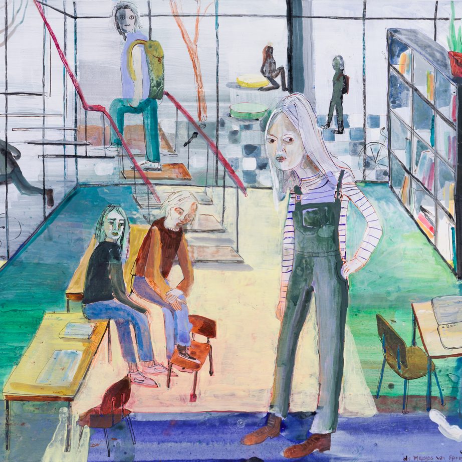 Jantien Jongsma, De meisjes van Spring High, 2026, mixed media on paper, 50 x 65cm