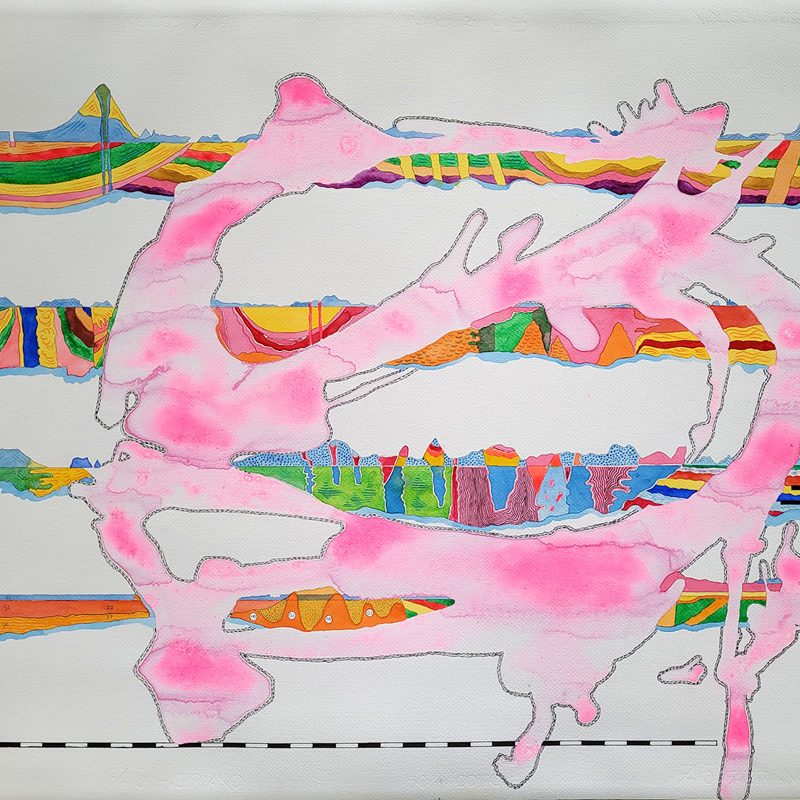 Stan Klamer, no title strato 3, 2025, pencil, water colour on paper, 70 x 100 cm